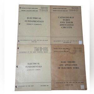 Department Of The Army Technical Manual’s Electrical and Tubes 1950’s lot